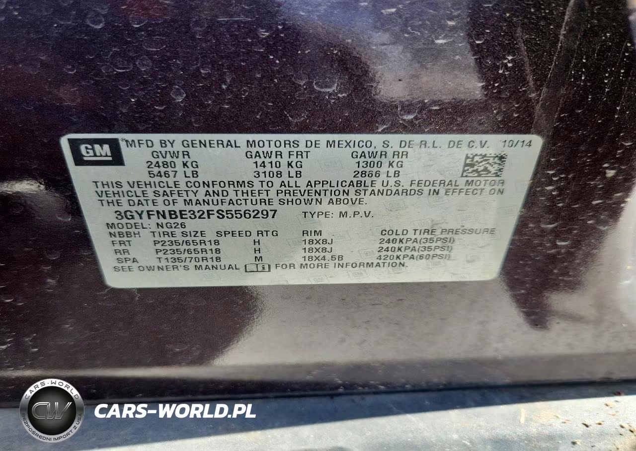2015 Cadillac Srx Luxury Collection VIN:3GYFNBE32FS556297 - 14