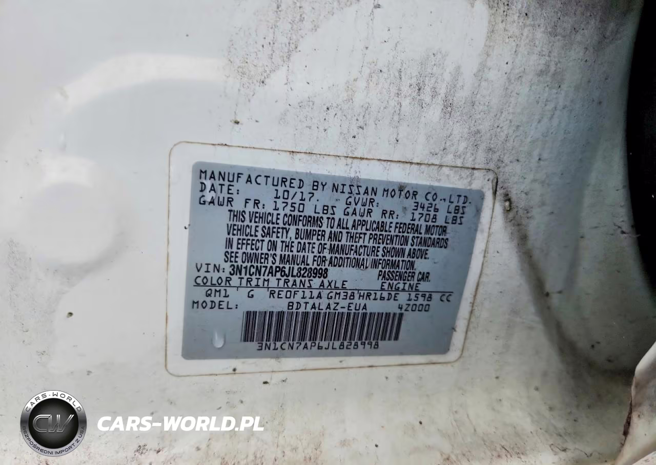 2018 Nissan Versa S Plus VIN:3N1CN7AP6JL828998 - 12