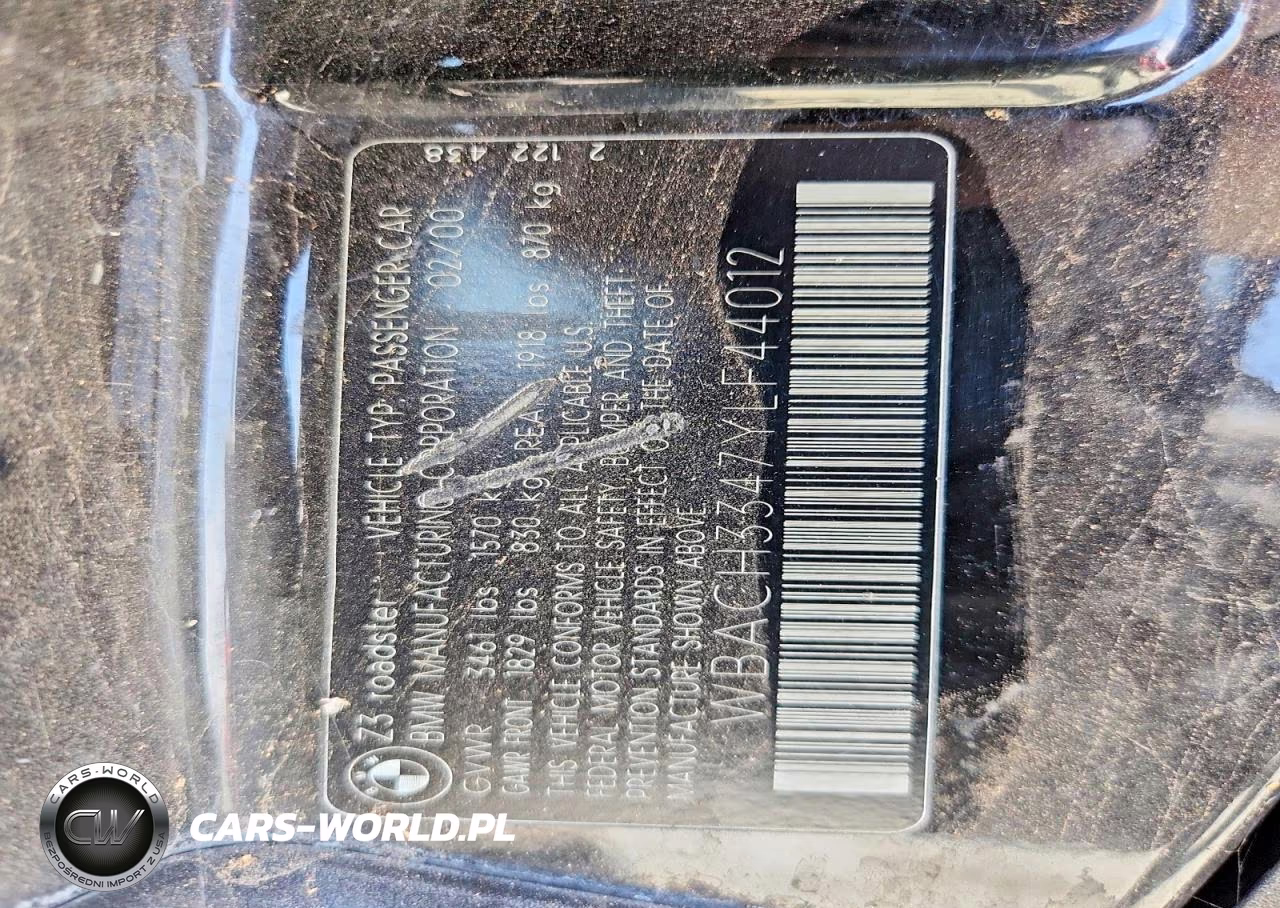 2000 BMW Z3 2.8 VIN:WBACH3347YLF44012 - 12