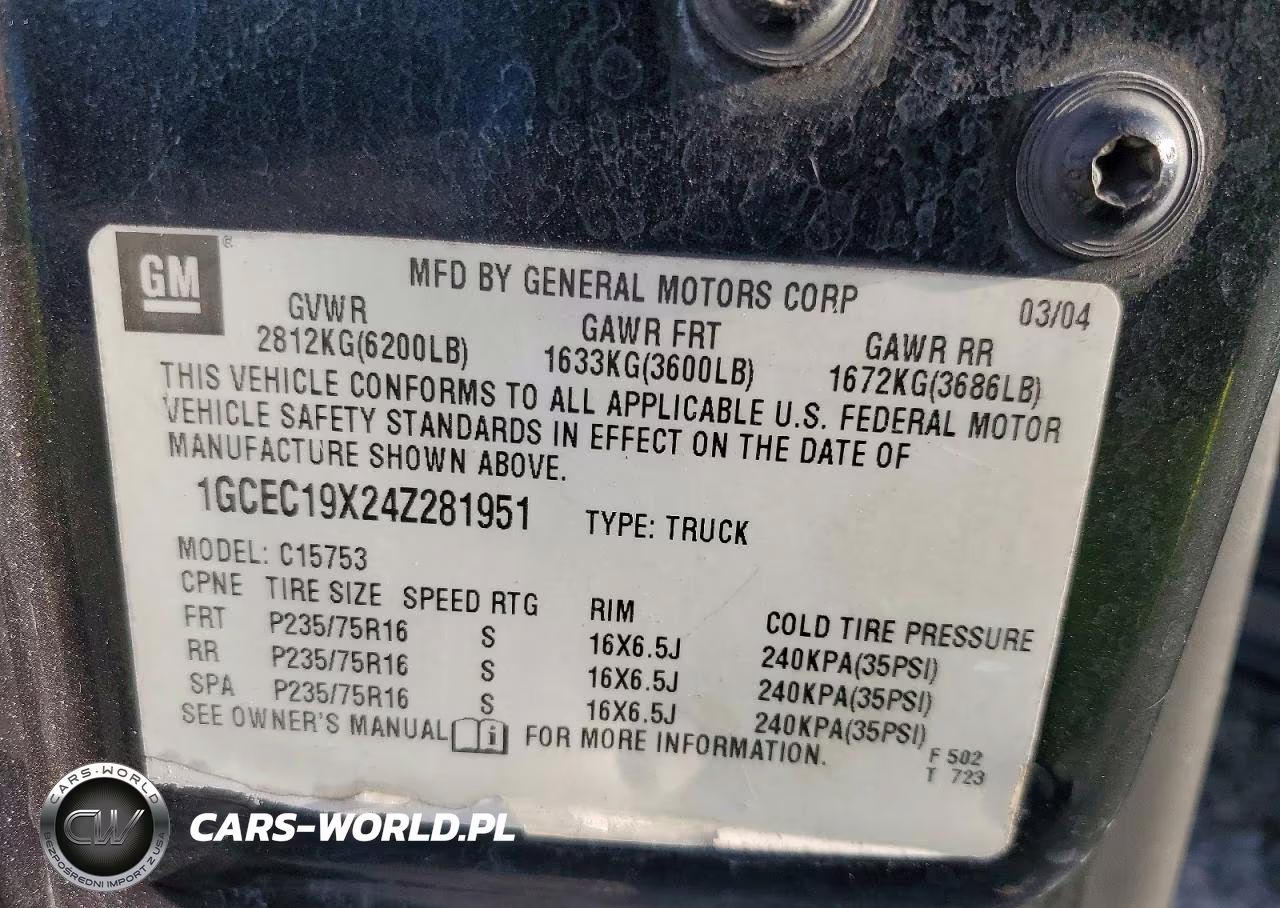 2004 Chevrolet Silverado C1500 VIN:1GCEC19X24Z281951 - 12