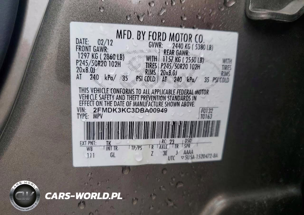 2013 Ford Edge Limited VIN:2FMDK3KC3DBA00949 - 13