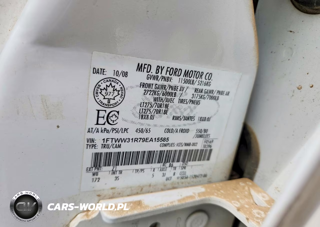 2009 Ford F350 Super Duty VIN:1FTWW31R79EA15585 - 12