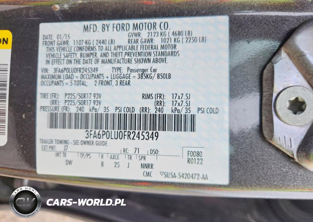 2015 Ford Fusion Se Hybrid VIN:3FA6P0LU0FR245349 - 12