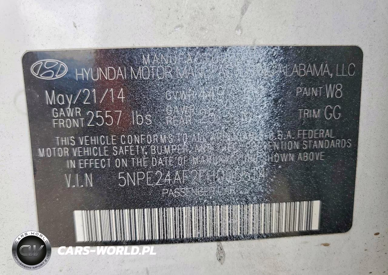 2015 Hyundai Sonata Se VIN:5NPE24AF2FH005514 - 12