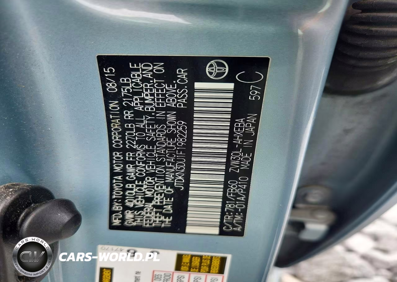 2015 Toyota Prius Three VIN:JTDKN3DU1F1982259 - 14
