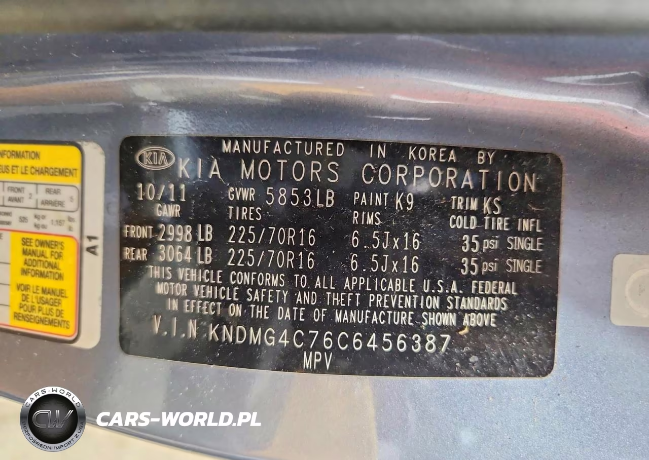 2012 Kia Sedona Lx VIN:KNDMG4C76C6456387 - 14
