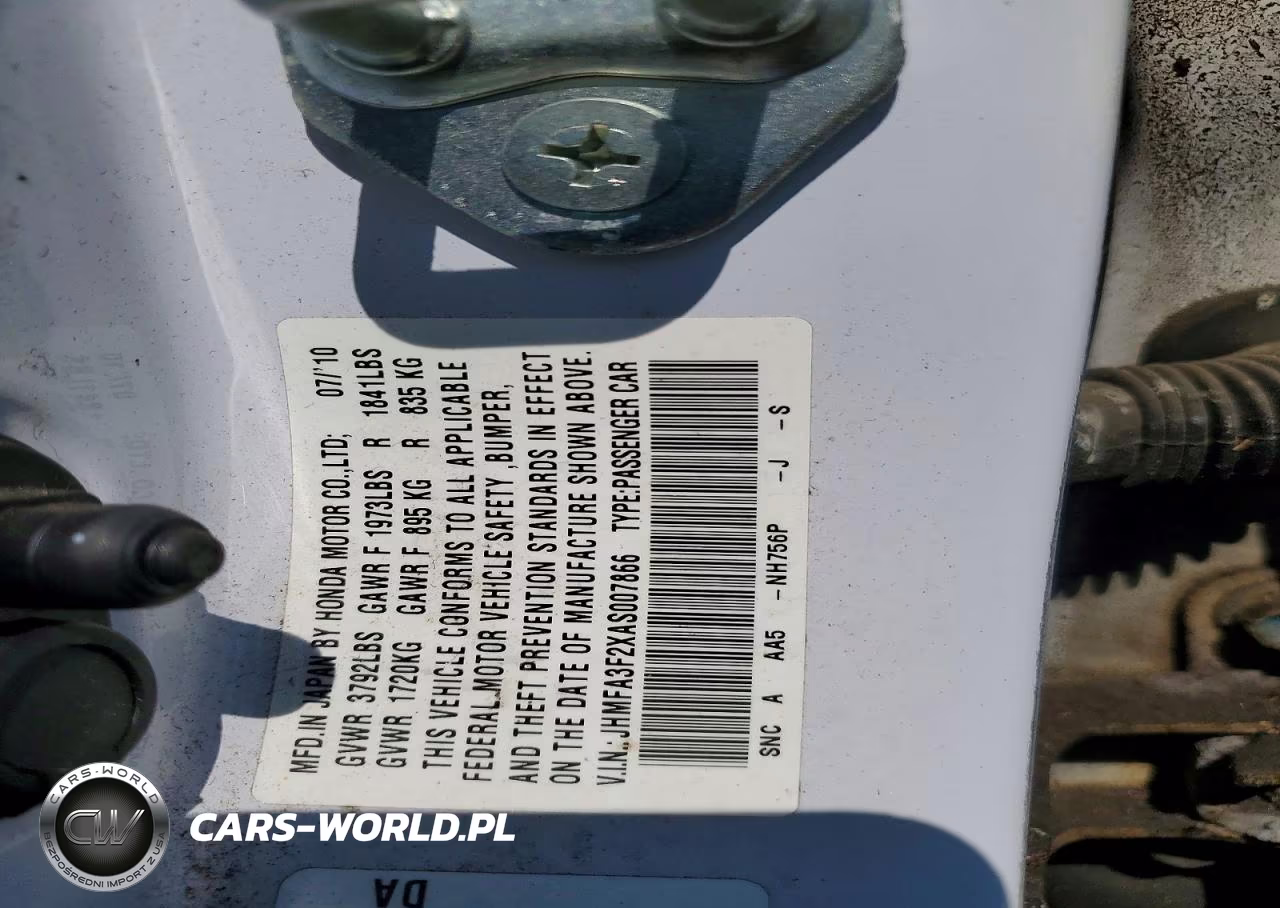 2010 Honda Civic Hybrid VIN:JHMFA3F2XAS007866 - 13