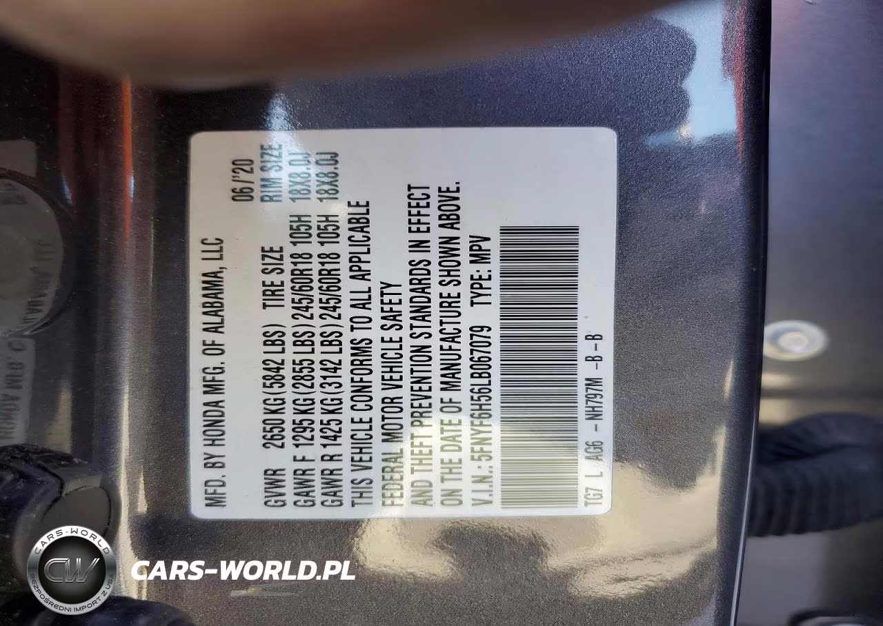 2020 Honda Pilot Exl VIN:5FNYF6H56LB067079 - 14