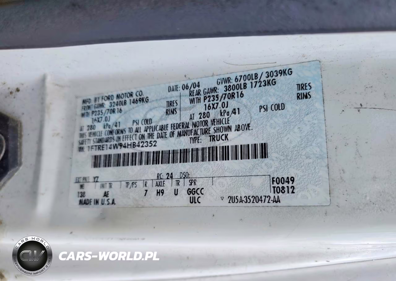 2004 Ford E150 Delivery Van VIN:1FTRE14W94HB42352 - 13
