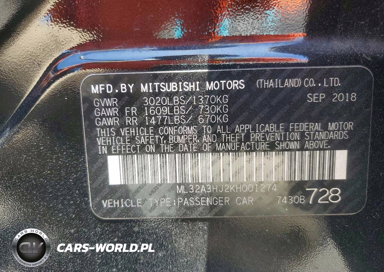 2019 Mitsubishi Mirage Es VIN:ML32A3HJ2KH001274 - 12