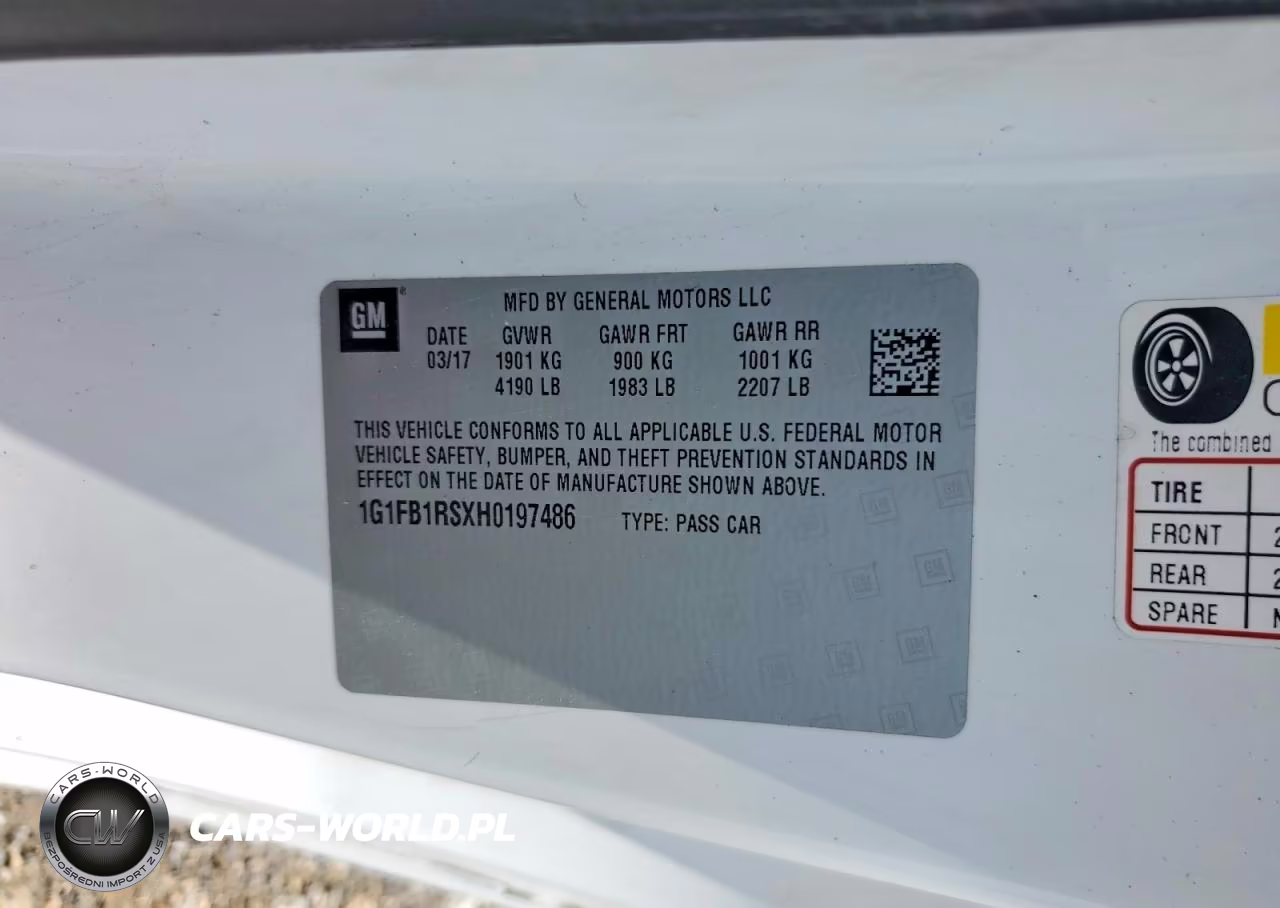 2017 Chevrolet Camaro Lt VIN:1G1FB1RSXH0197486 - 12
