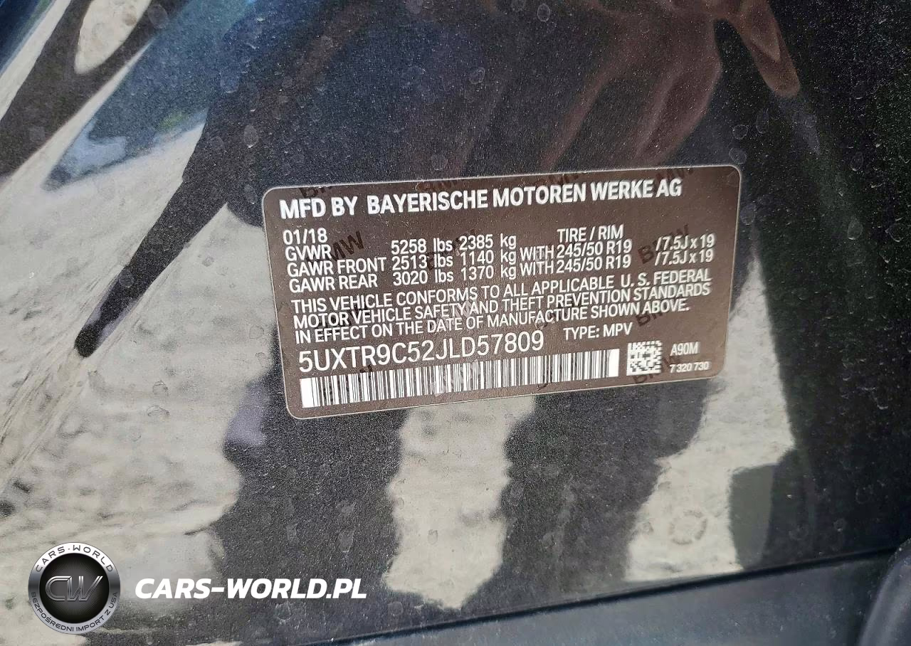2018 BMW X3 xDrive30I VIN:5UXTR9C52JLD57809 - 13