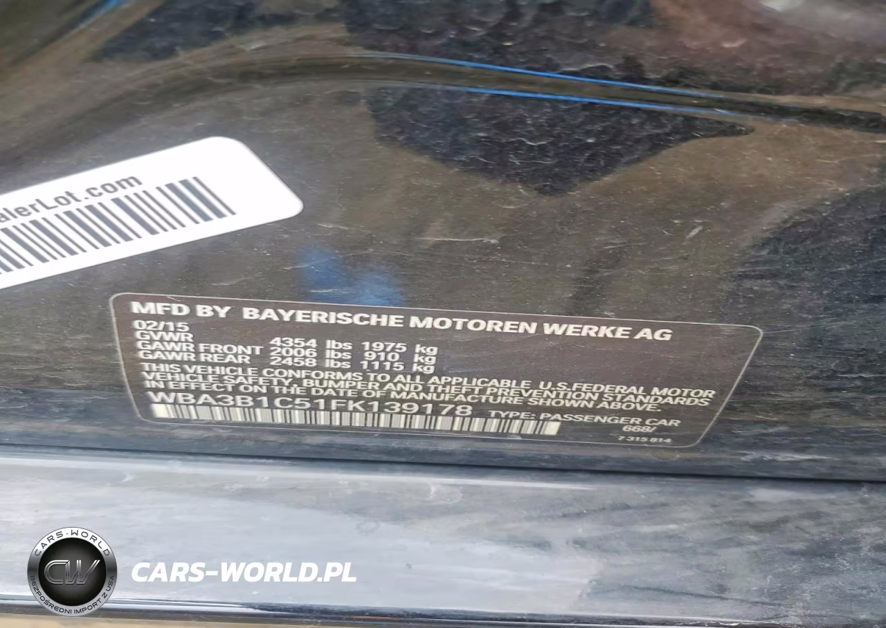 2015 BMW 320 I VIN:WBA3B1C51FK139178 - 12
