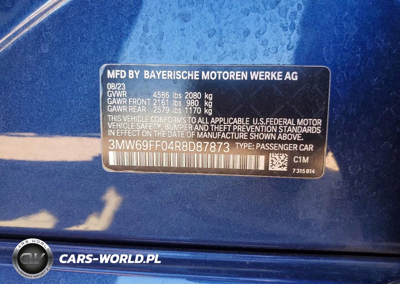 2024 BMW 330I VIN:3MW69FF04R8D87873 - 13