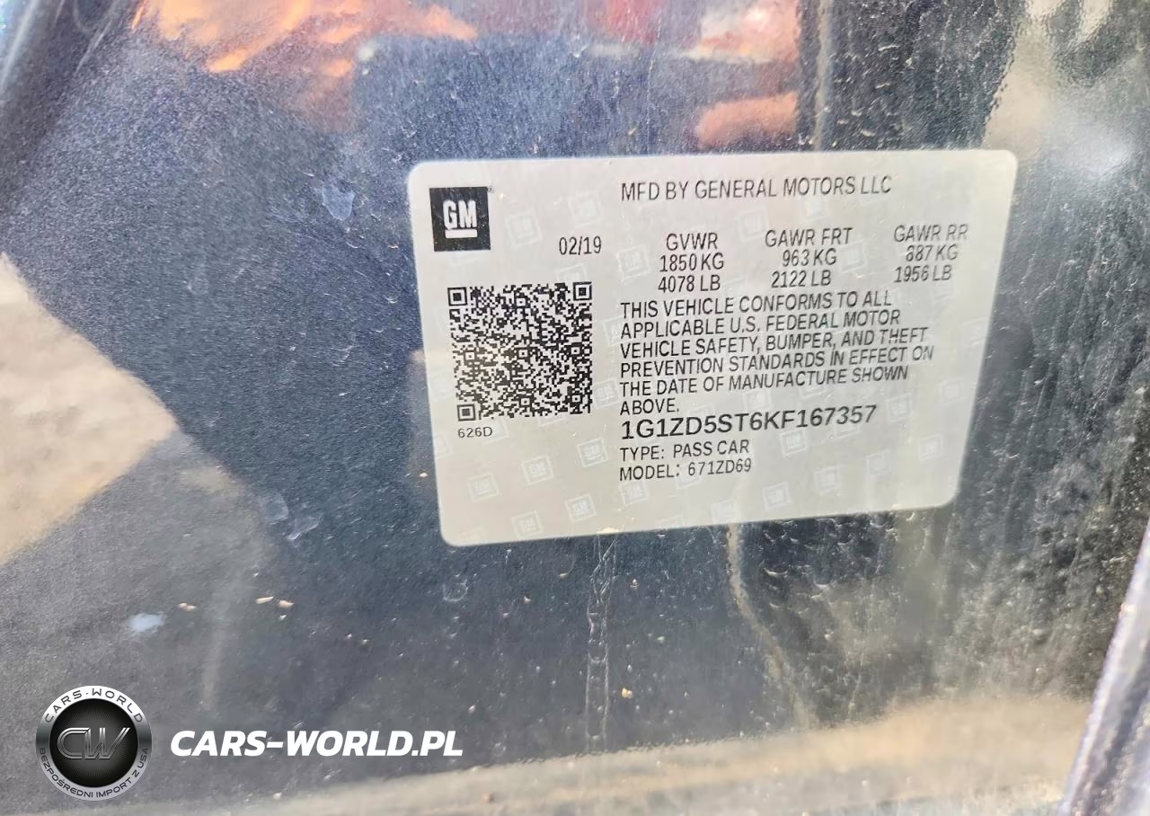 2019 Chevrolet Malibu Lt VIN:1G1ZD5ST6KF167357 - 12