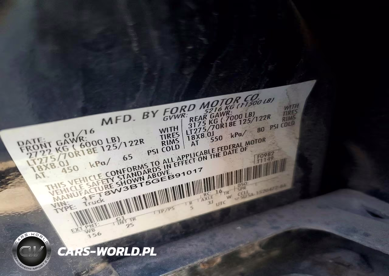 2016 Ford F350 Super Duty VIN:1FT8W3BT5GEB91017 - 13