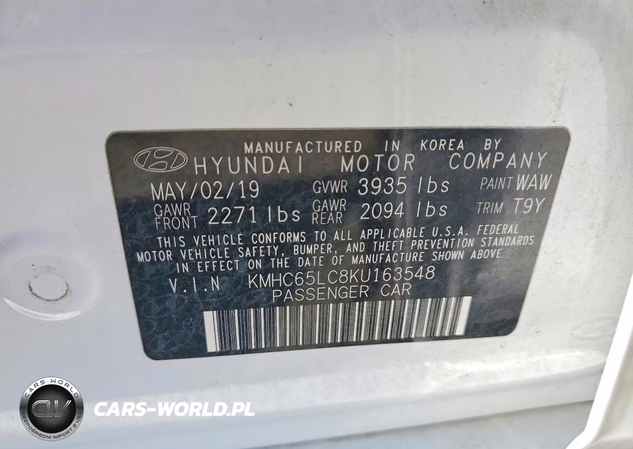 2019 Hyundai Ioniq Blue VIN:KMHC65LC8KU163548 - 12