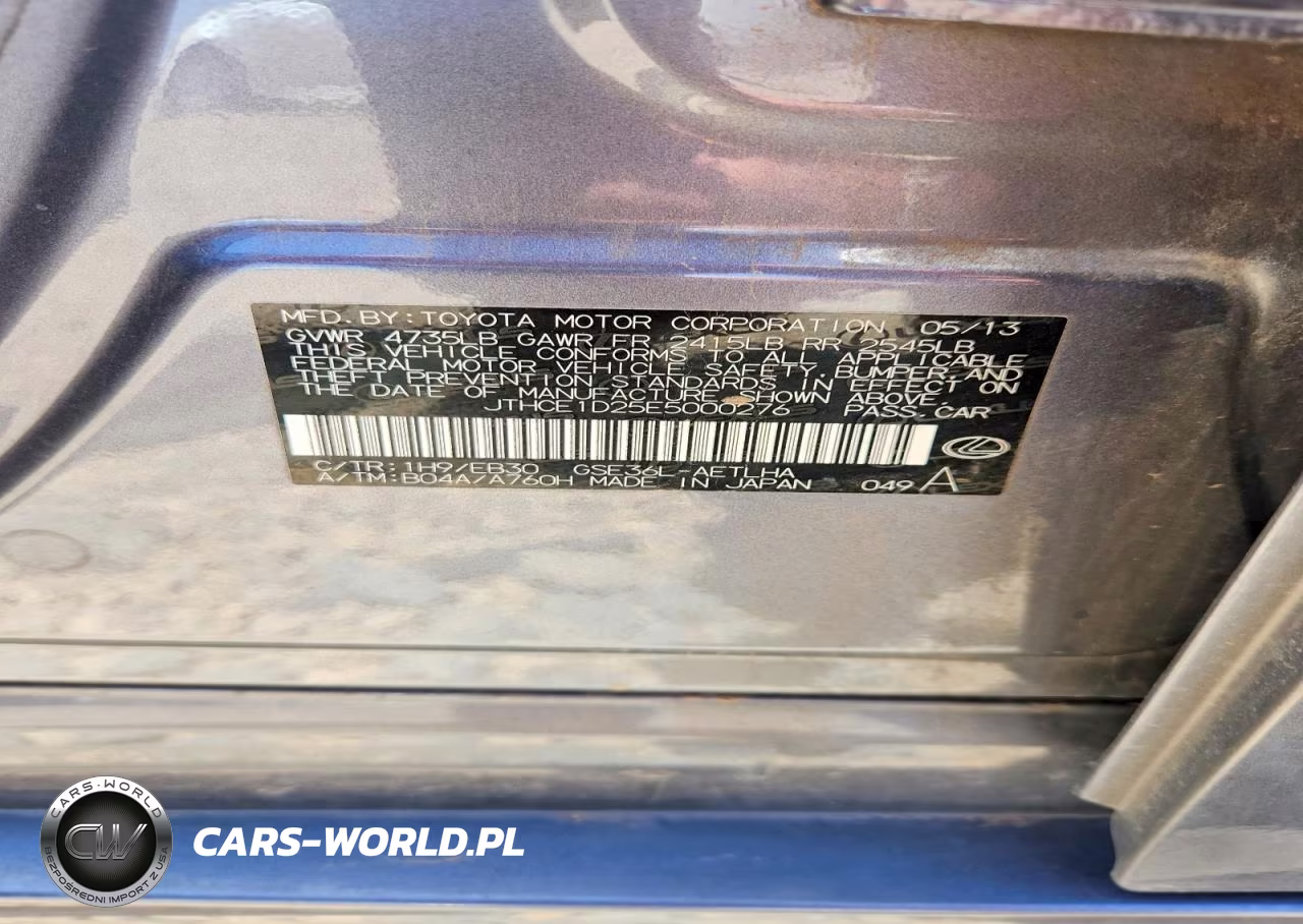 2014 Lexus Is 350 VIN:JTHCE1D25E5000276 - 12