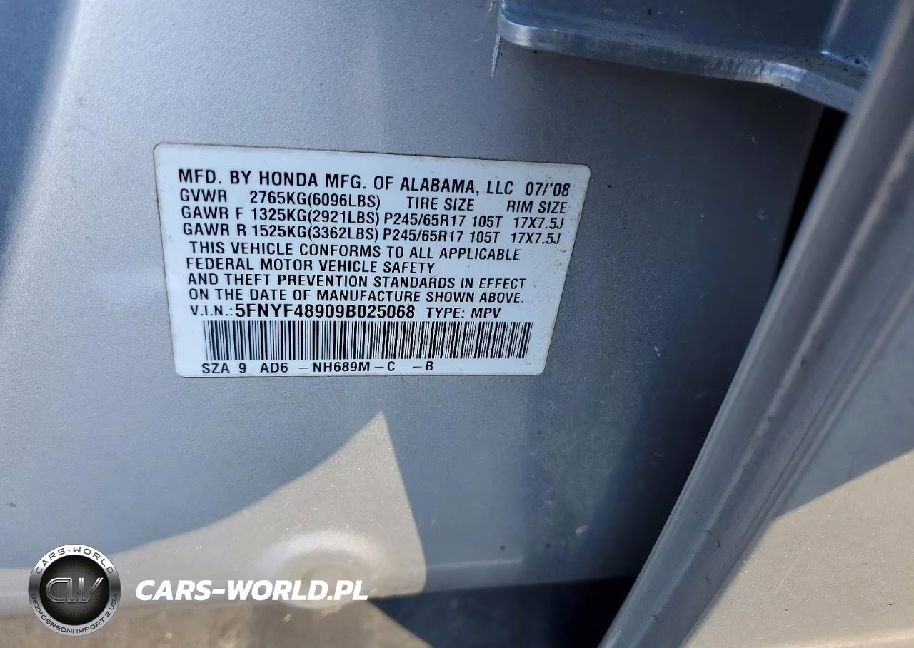 2009 Honda Pilot Touring VIN:5FNYF48909B025068 - 13