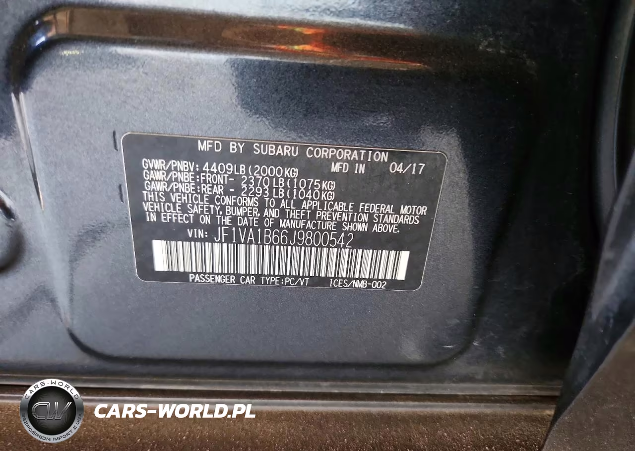 2018 Subaru Wrx VIN:JF1VA1B66J9800542 - 12