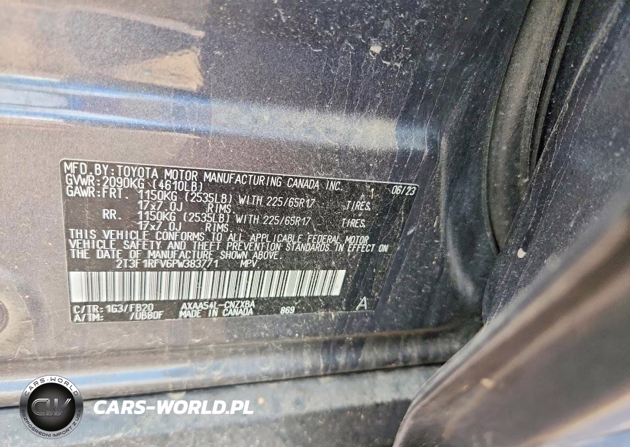2023 Toyota Rav4 Le VIN:2T3F1RFV6PW383771 - 12