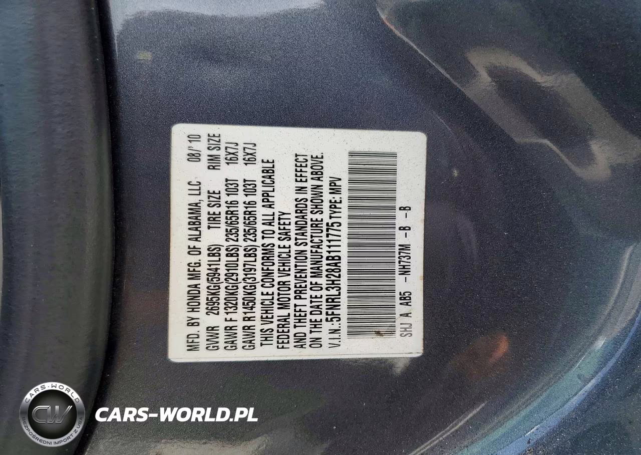 2010 Honda Odyssey Lx VIN:5FNRL3H28AB111775 - 13