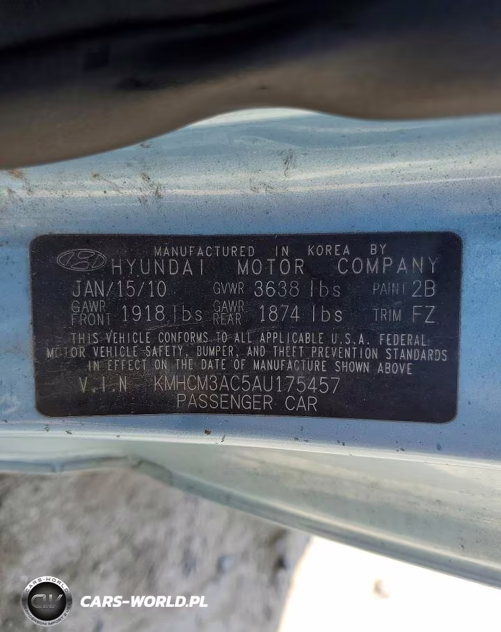 2010 Hyundai Accent Gs VIN:KMHCM3AC5AU175457 - 12