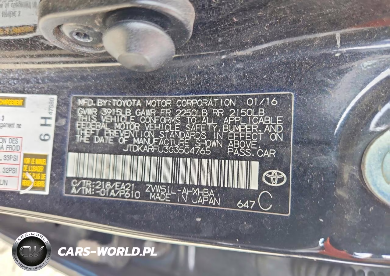 2016 Toyota Prius Four Touring VIN:JTDKARFU3G3504765 - 13