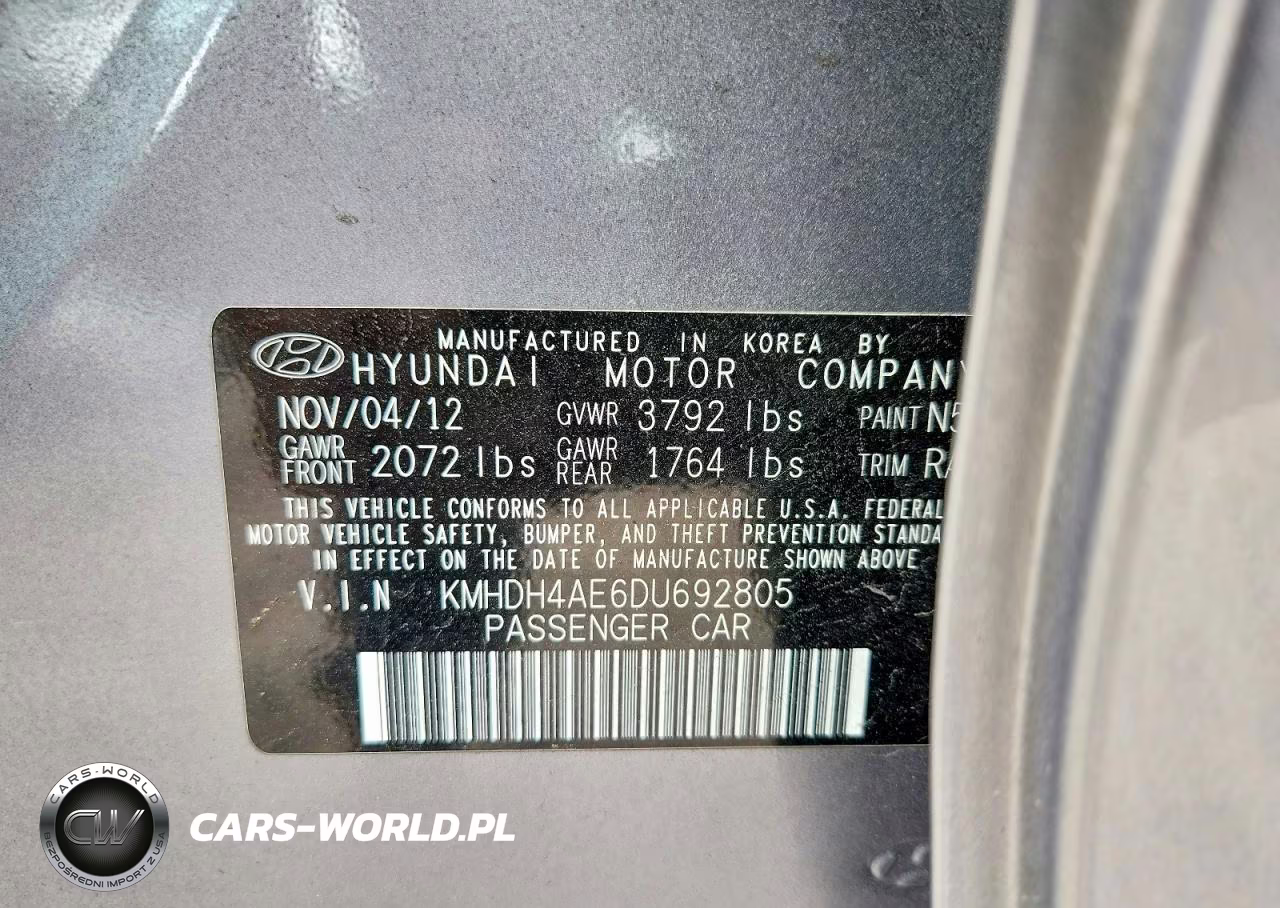 2013 Hyundai Elantra Limited VIN:KMHDH4AE6DU692805 - 13