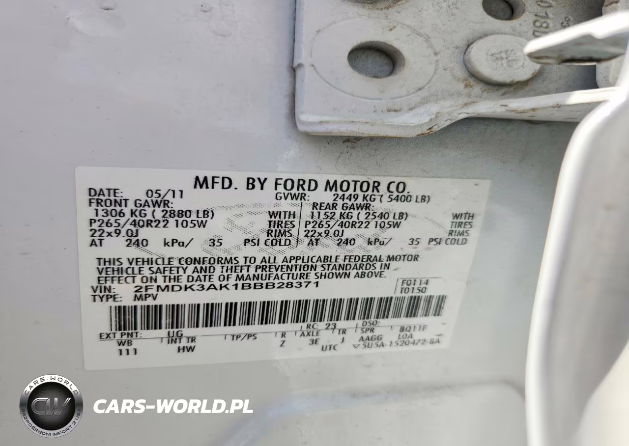 2011 Ford Edge Sport VIN:2FMDK3AK1BBB28371 - 13
