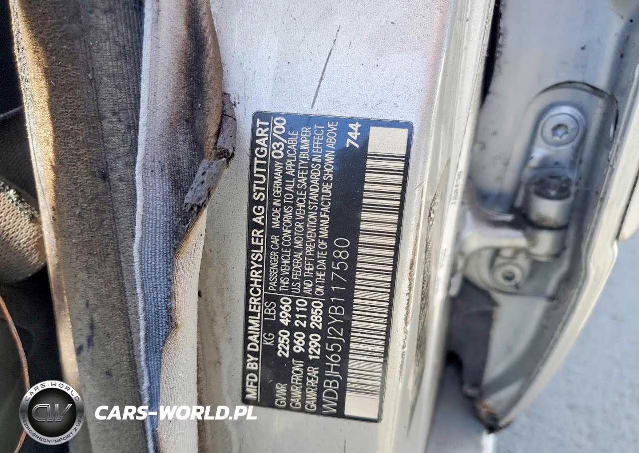 2000 Mercedes-Benz E 320 VIN:WDBJH65J2YB117580 - 12