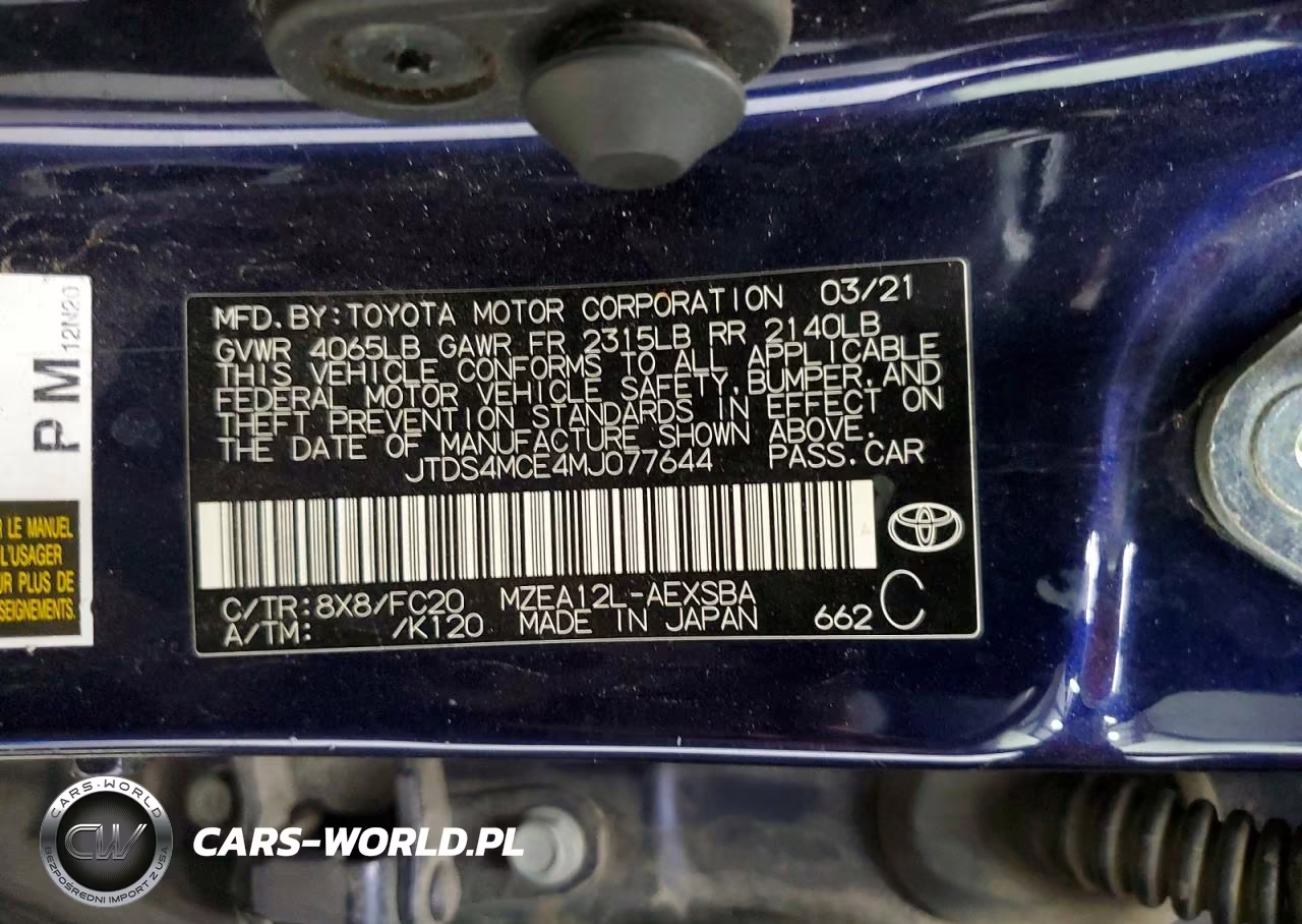 2021 Toyota Corolla Se VIN:JTDS4MCE4MJ077644 - 12