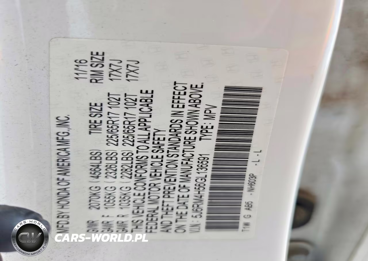 2016 Honda Cr-V Ex VIN:5J6RM4H56GL136591 - 13