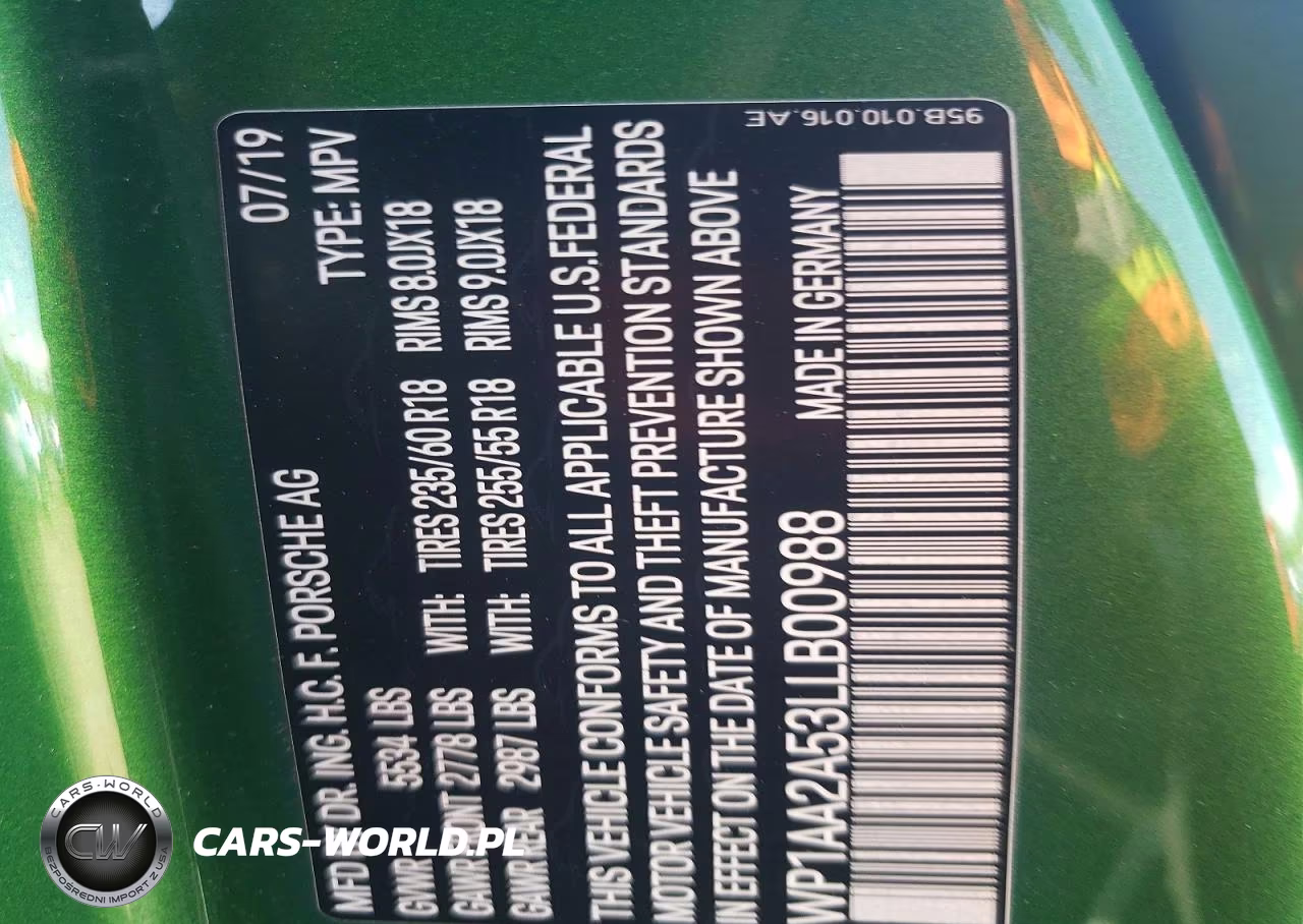 2020 Porsche Macan VIN:WP1AA2A53LLB00988 - 12