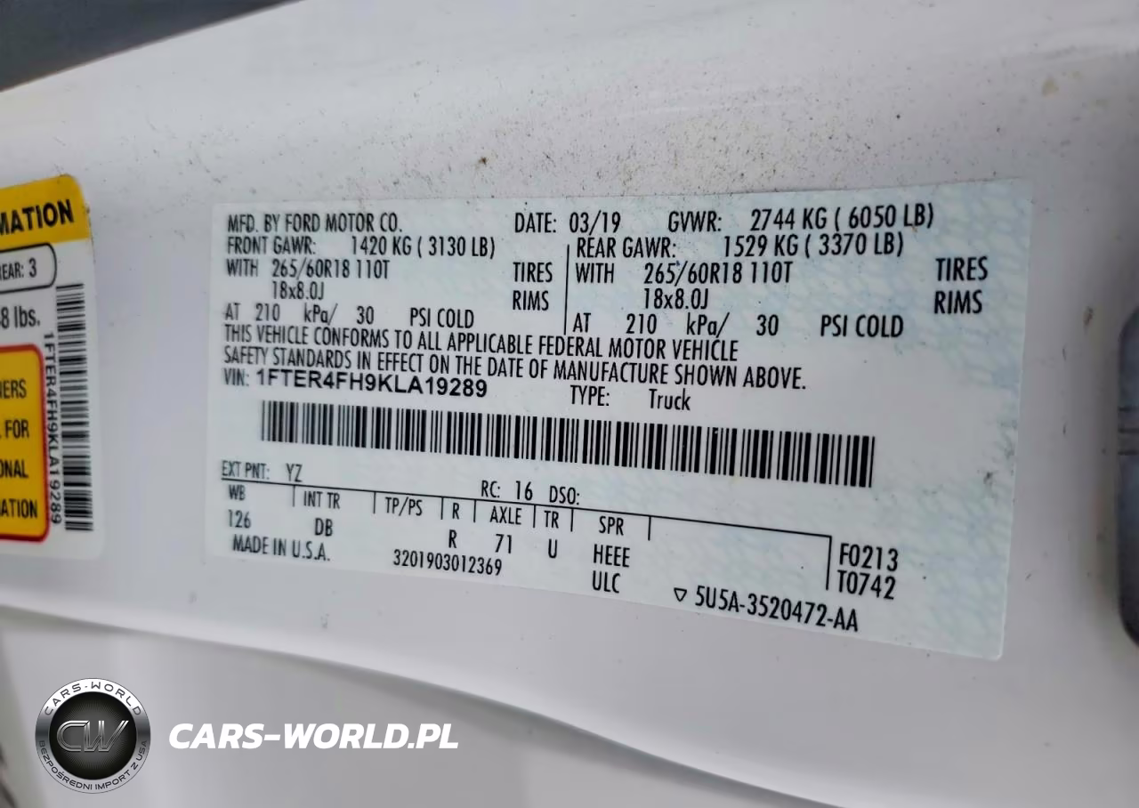 2019 Ford Ranger Xl VIN:1FTER4FH9KLA19289 - 12