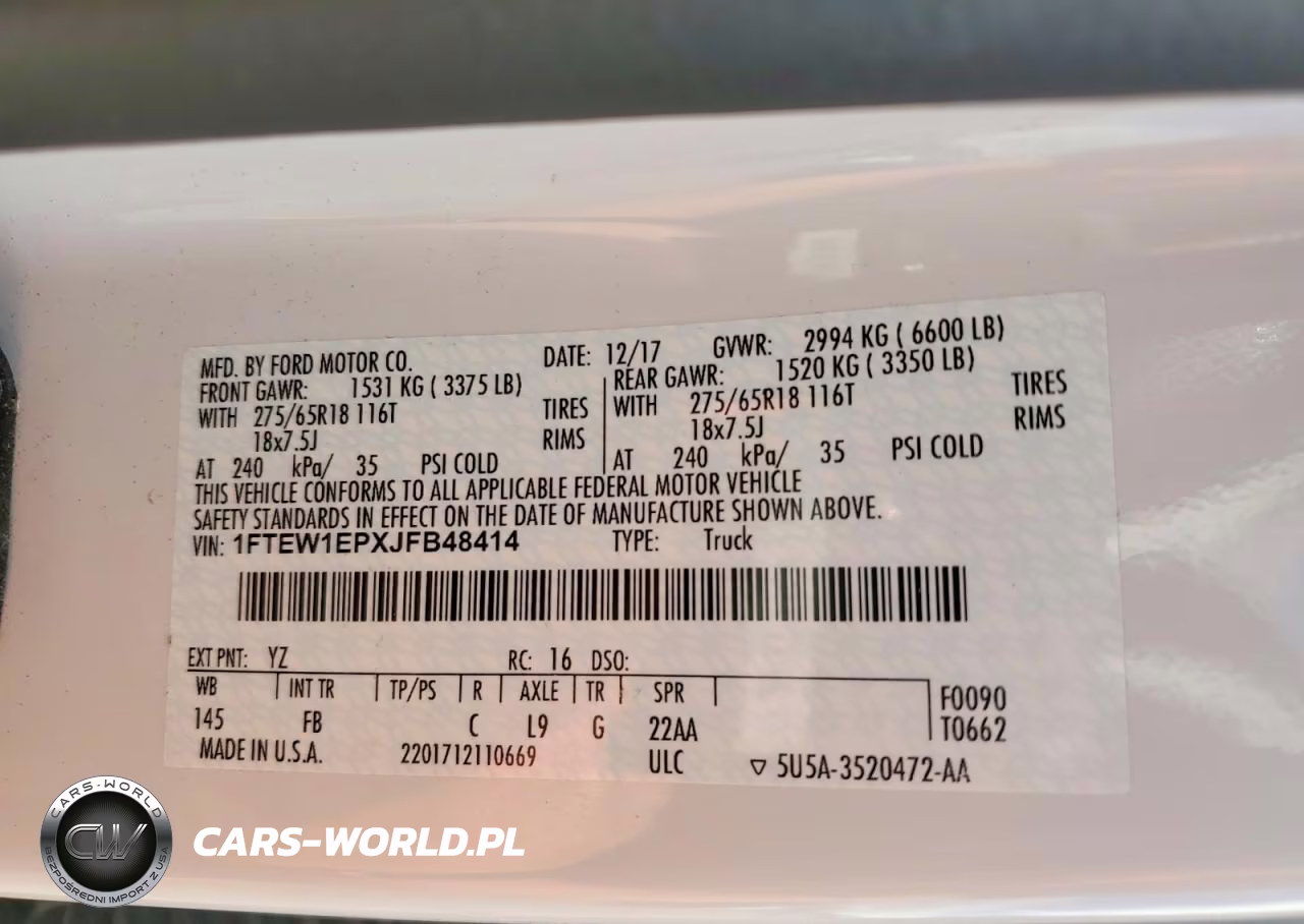 2018 Ford F150 Supercrew VIN:1FTEW1EPXJFB48414 - 12