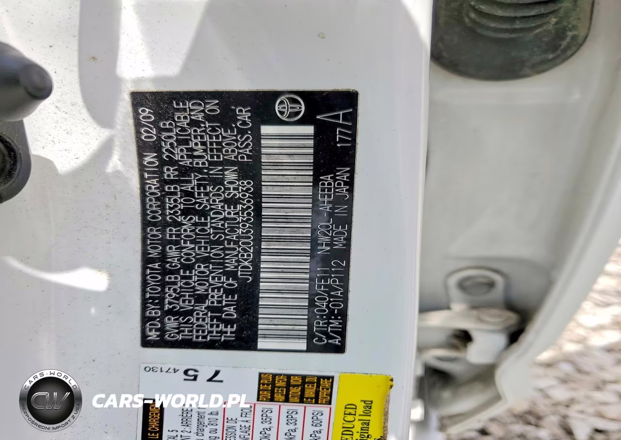 2009 Toyota Prius Base VIN:JTDKB20U393536938 - 13