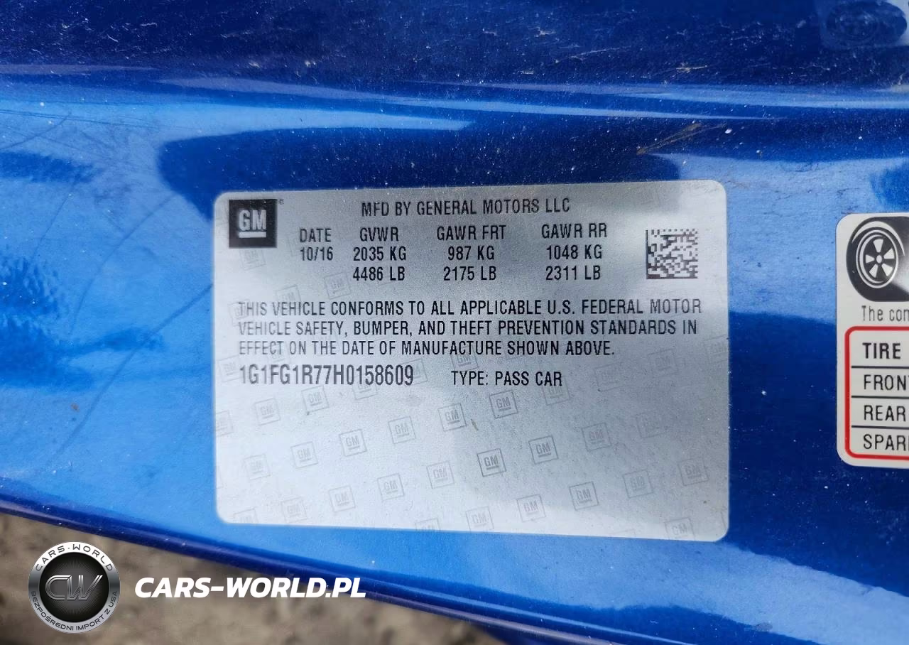 2017 Chevrolet Camaro Ss VIN:1G1FG1R77H0158609 - 12