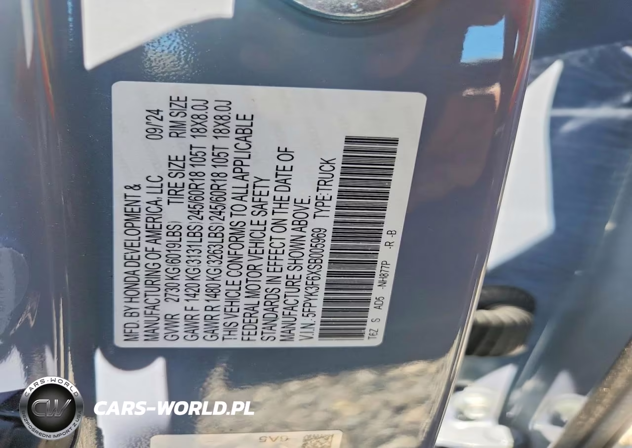 2025 Honda Ridgeline Trail Sport VIN:5FPYK3F6XSB005969 - 12