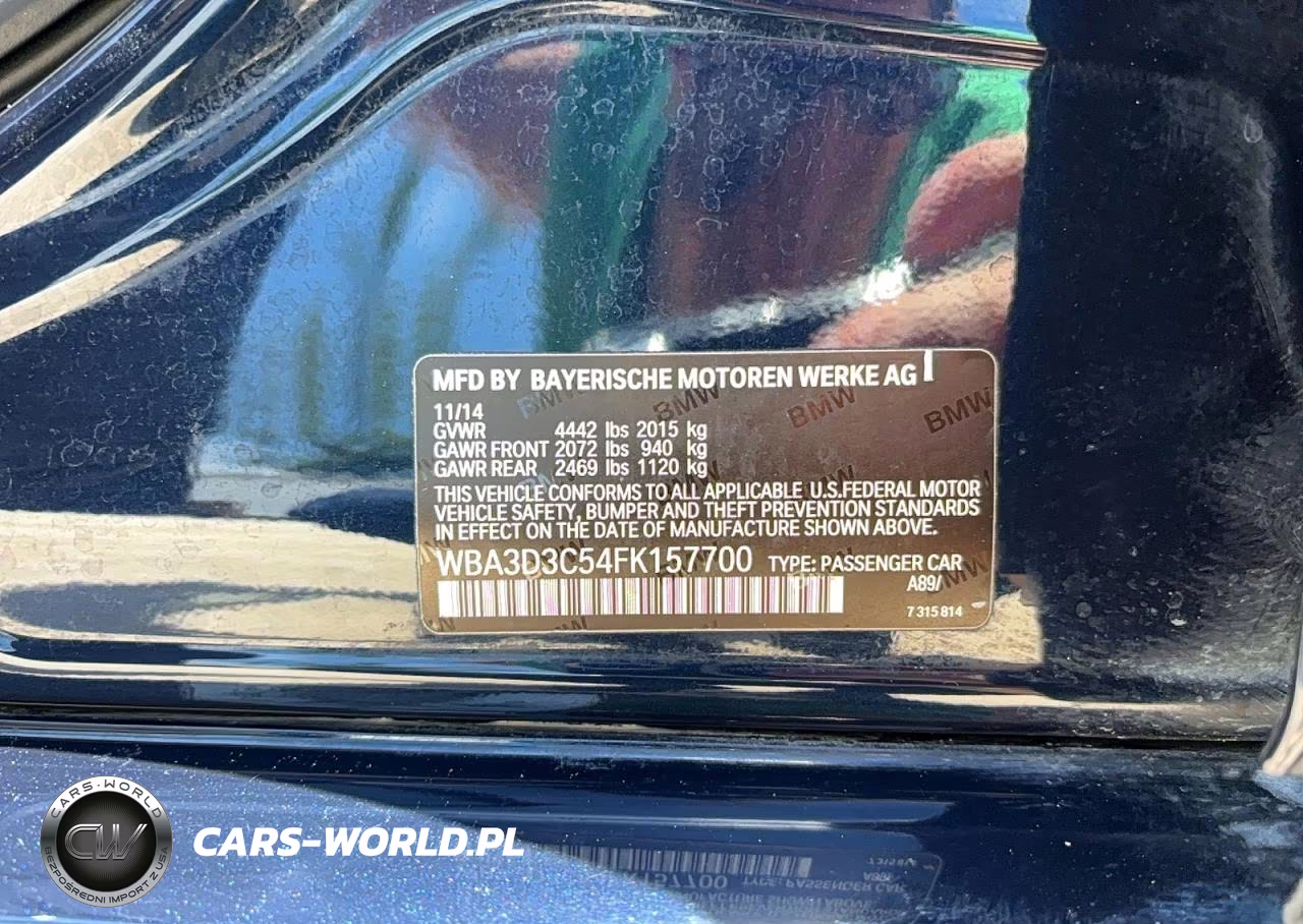 2015 BMW 328 D VIN:WBA3D3C54FK157700 - 10