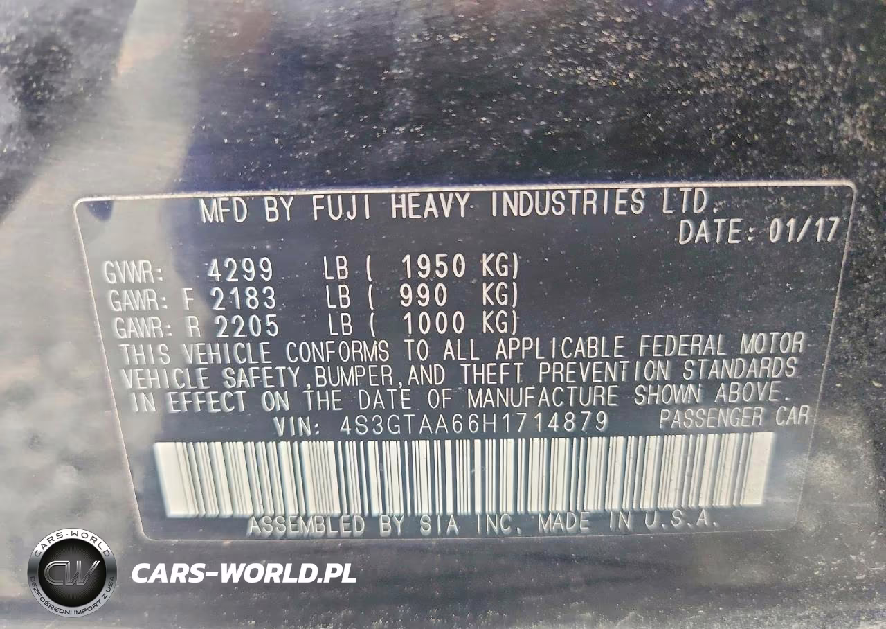 2017 Subaru Impreza VIN:4S3GTAA66H1714879 - 12