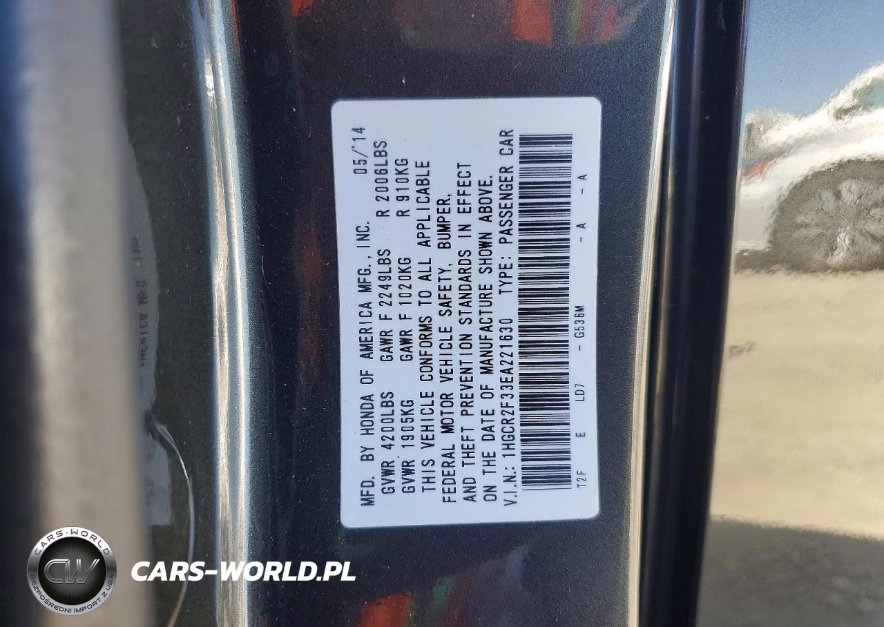 2014 Honda Accord Lx VIN:1HGCR2F33EA221630 - 12