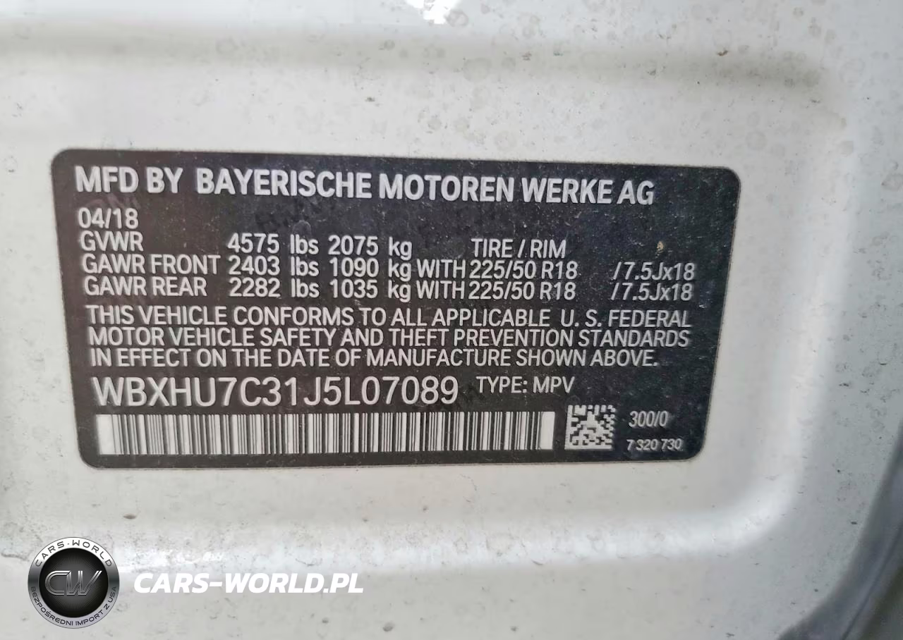 2018 BMW X1 Sdrive28I VIN:WBXHU7C31J5L07089 - 12