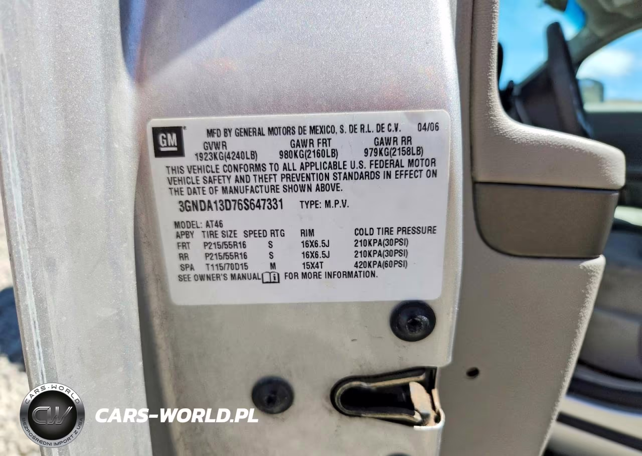2006 Chevrolet Hhr Ls VIN:3GNDA13D76S647331 - 12