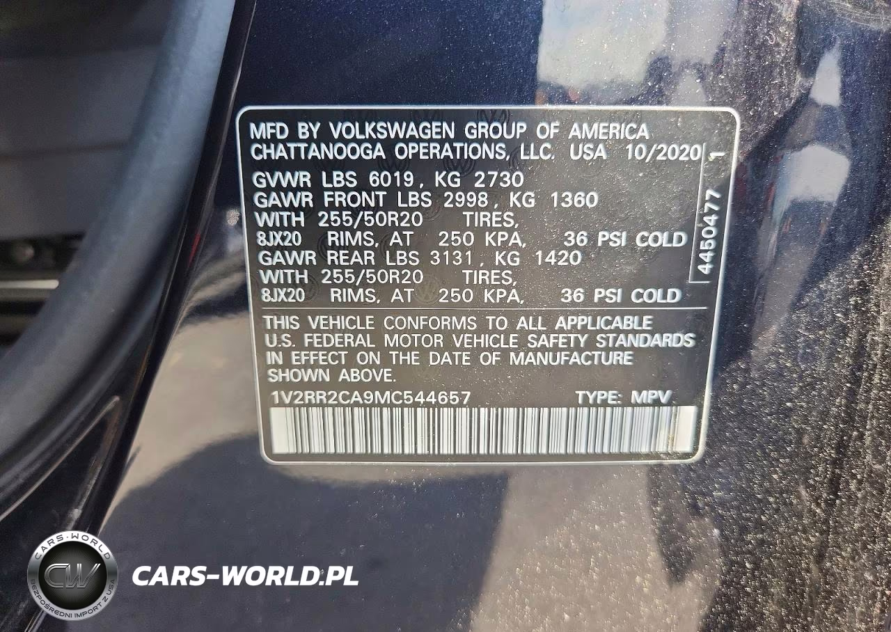 2021 Volkswagen Atlas Se VIN:1V2RR2CA9MC544657 - 13