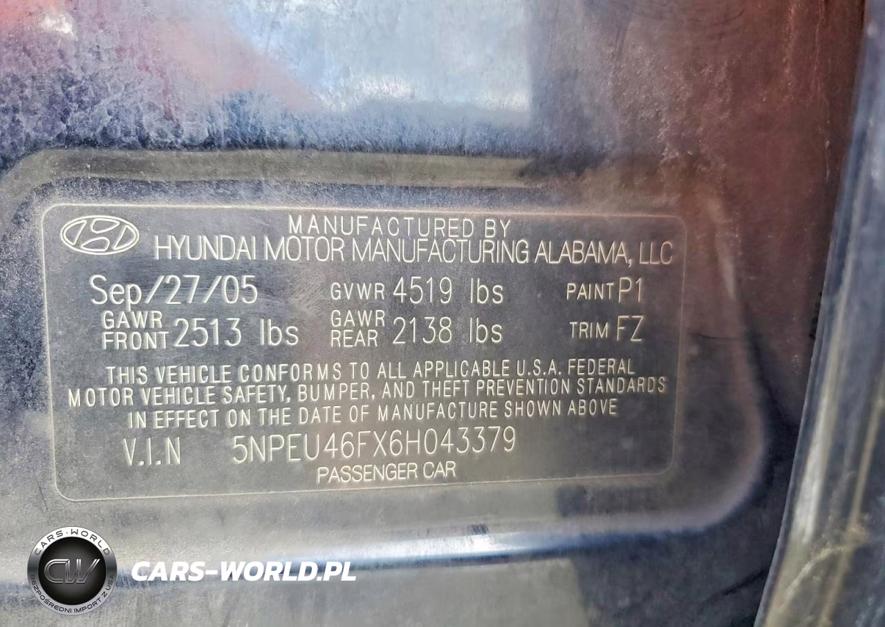2006 Hyundai Sonata Gls V6 VIN:5NPEU46FX6H043379 - 12