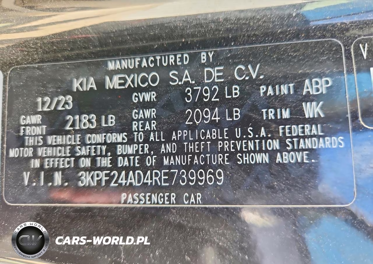 2024 Kia Forte Lxs VIN:3KPF24AD4RE739969 - 12