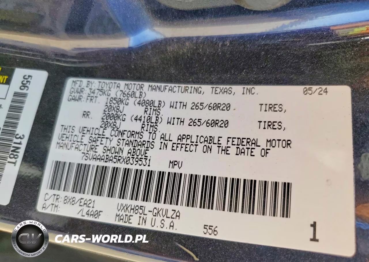 2024 Toyota Sequoia Limited VIN:7SVAAABA5RX039531 - 12