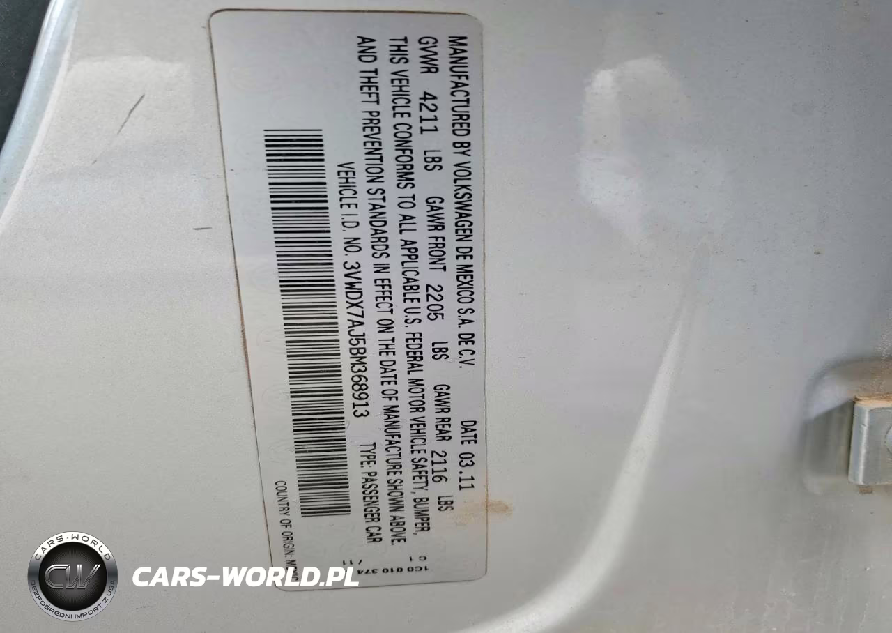2011 Volkswagen Jetta Se VIN:3VWDX7AJ5BM368913 - 12