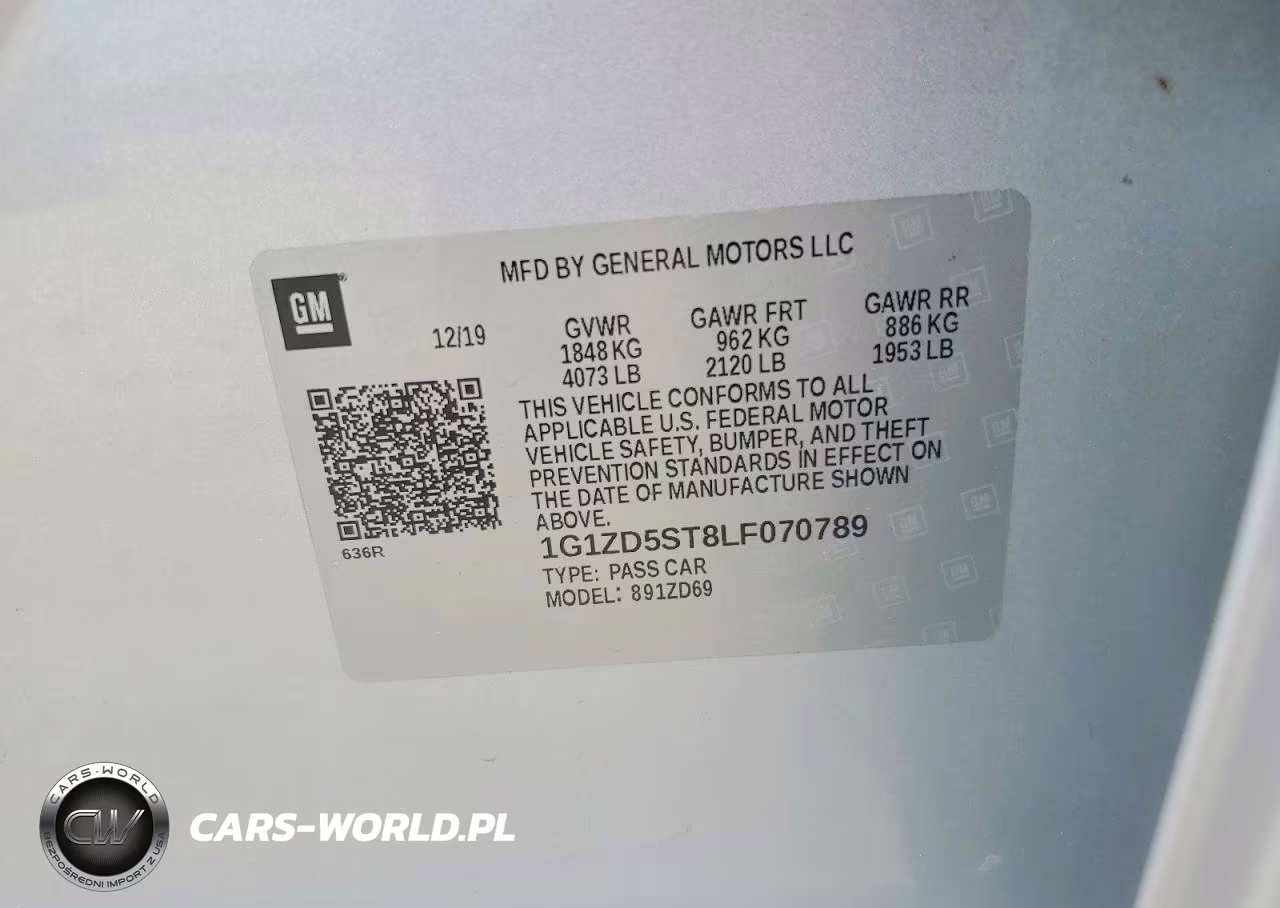 2020 Chevrolet Malibu Lt VIN:1G1ZD5ST8LF070789 - 12